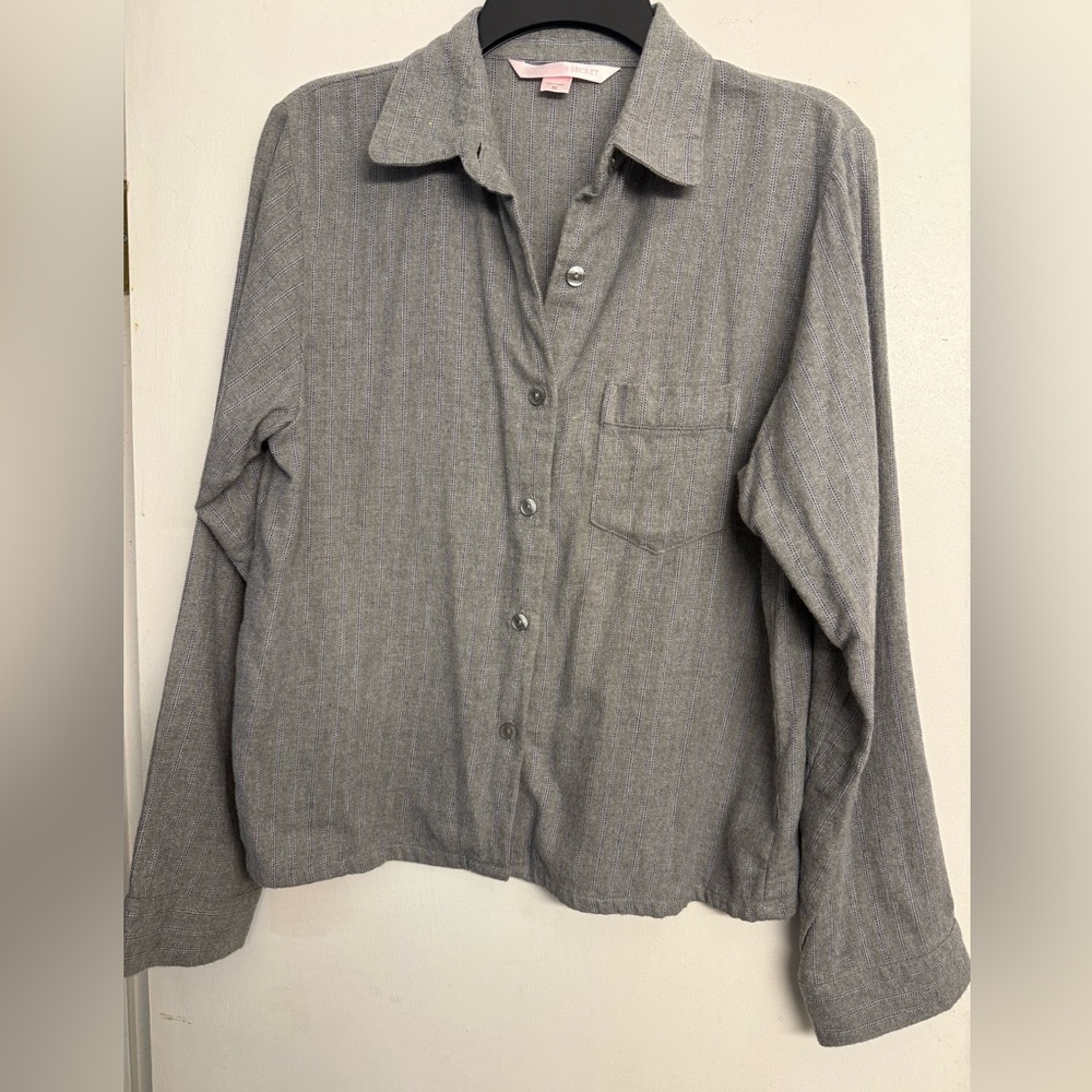 Victoria's Secret Gray Casual button down sleep set Medium